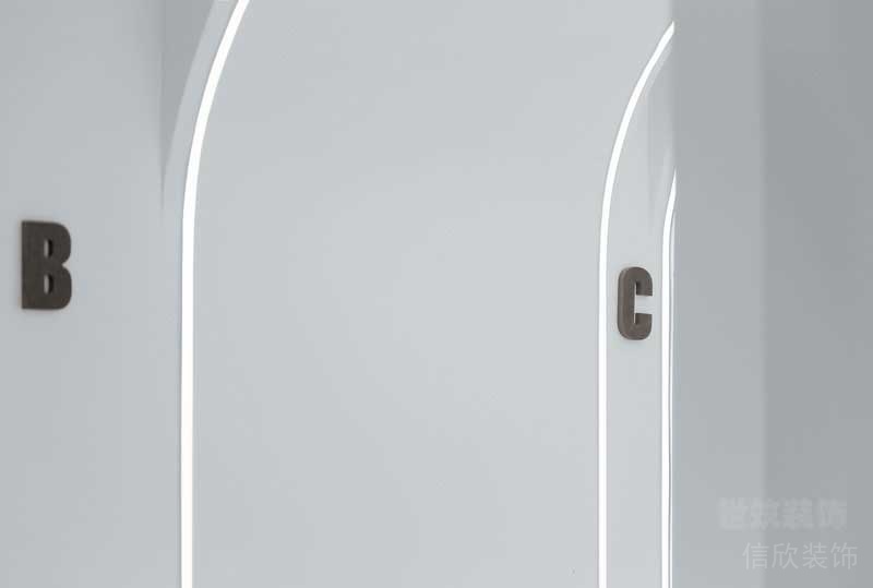 現代風格辦公室過道背景墻線型燈