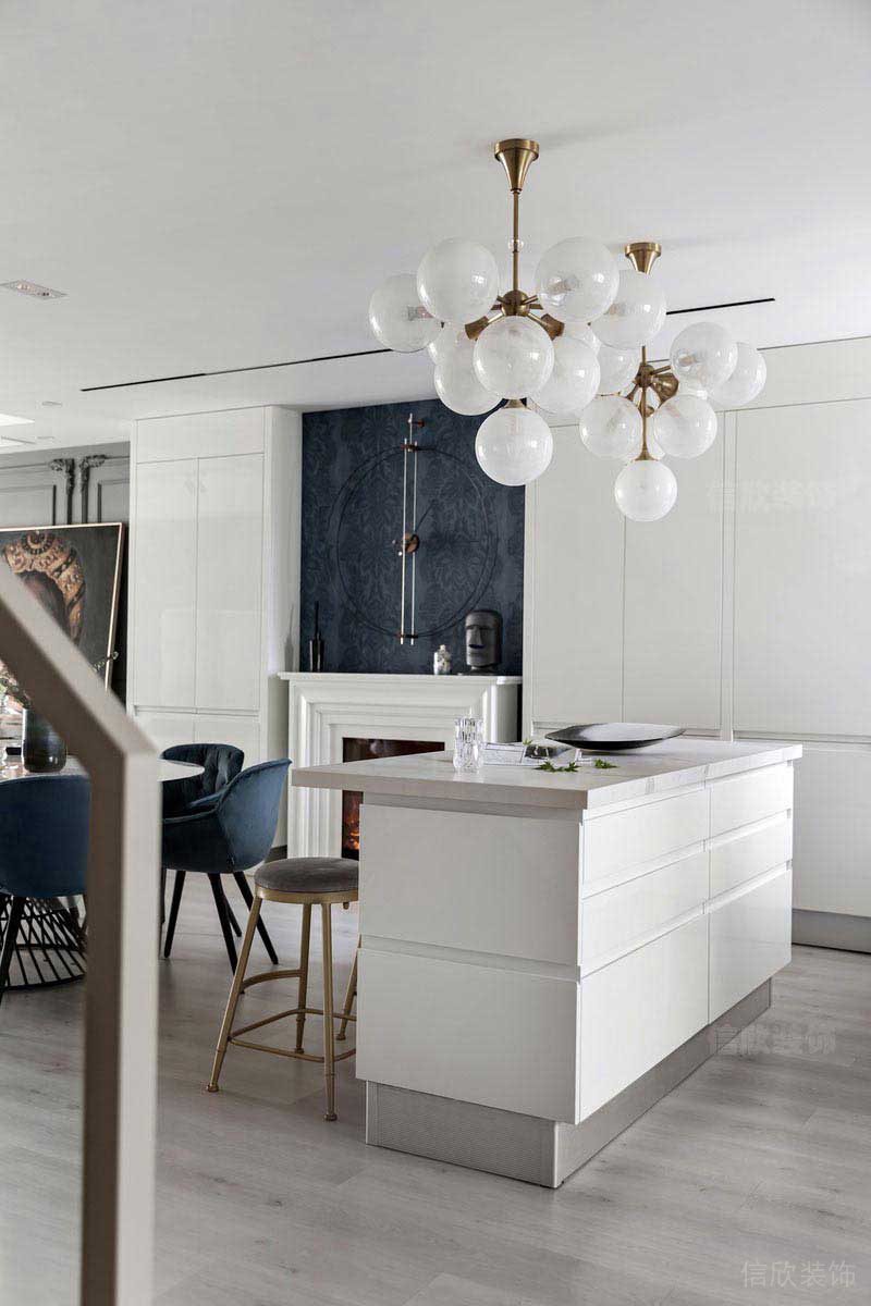 現(xiàn)代風格家居開放式廚房吧臺