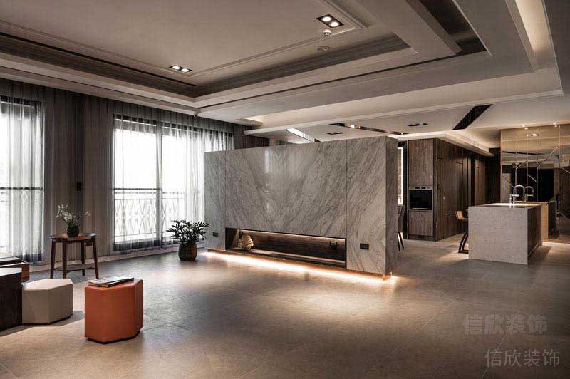 現(xiàn)代風格家居空間半高隔斷墻