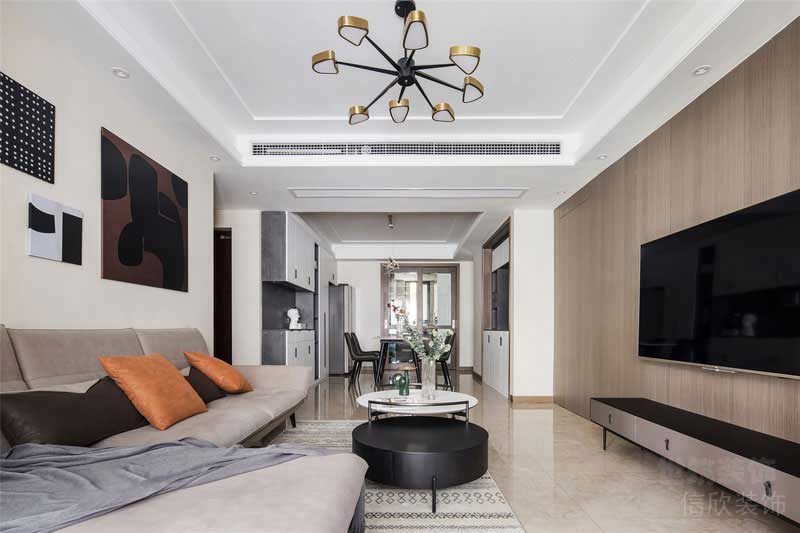 現(xiàn)代風格家居樣板客廳絨面沙發(fā)