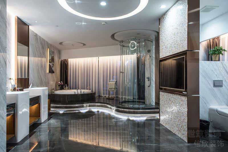 現(xiàn)代風(fēng)格家居主人房衛(wèi)浴空間硬裝效果