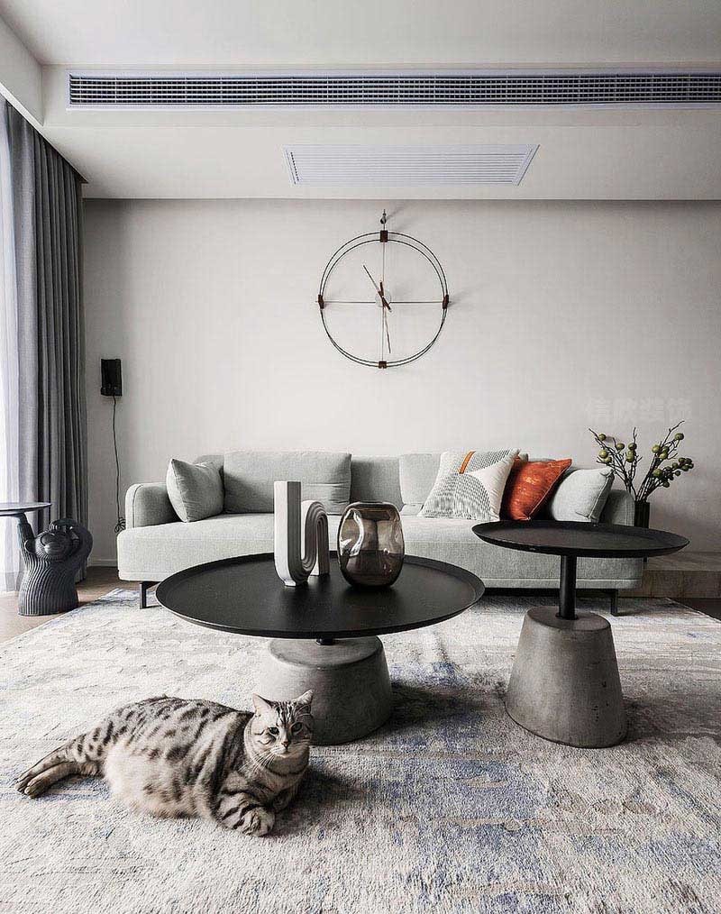 現(xiàn)代風(fēng)格客廳簡易時鐘搭配效果