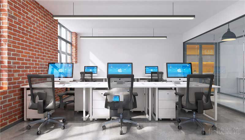 現(xiàn)代工業(yè)風辦公室員工開放式辦事區(qū)