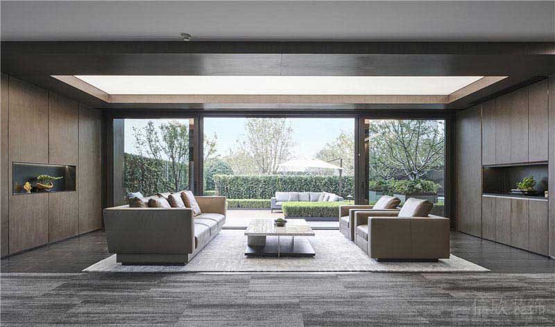 現(xiàn)代簡約風(fēng)辦公室洽談區(qū)效果圖