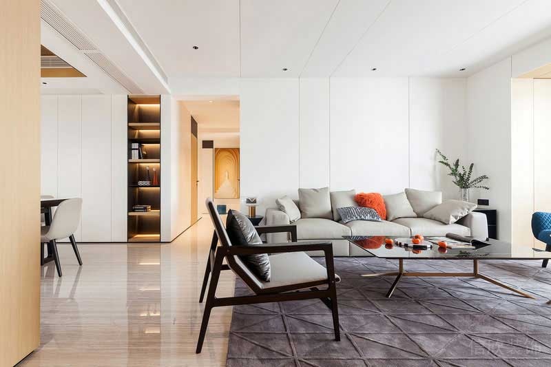 現(xiàn)代簡約樣板間起居室家具