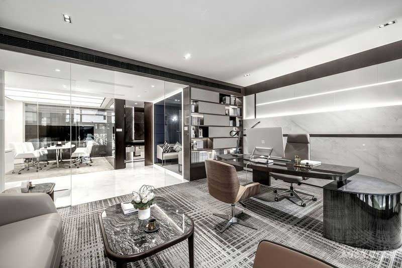 現(xiàn)代輕奢風辦公室董事長辦公室家私