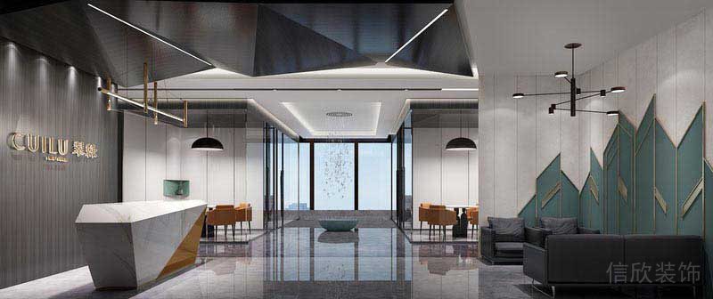 現(xiàn)代輕奢風格辦公室前廳服務臺