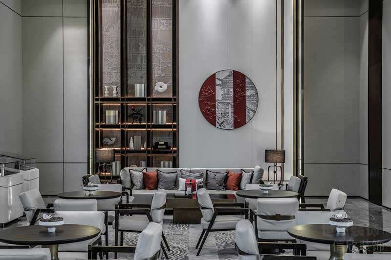 現(xiàn)代中式別墅樣板間客廳