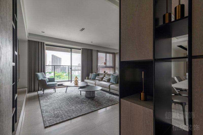 新居現(xiàn)代簡約風(fēng)簡歐皮藝沙發(fā)效果圖