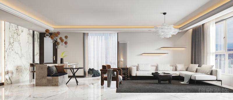 新居現(xiàn)代簡約風(fēng)客餐廳效果圖(3)