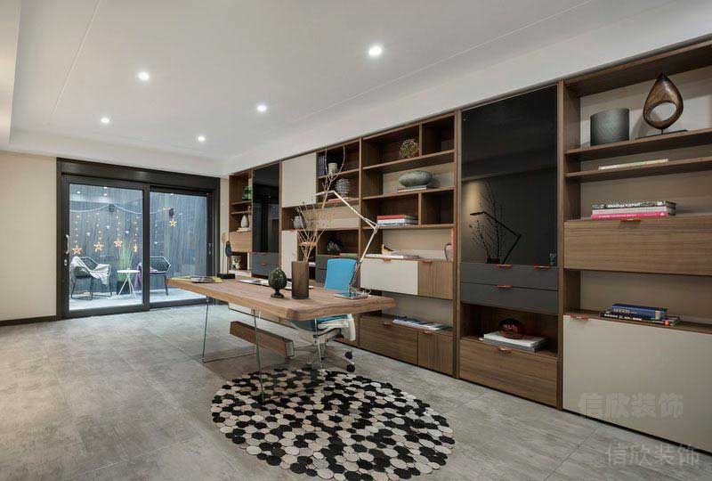 新居現(xiàn)代簡(jiǎn)約風(fēng)書房室效果圖