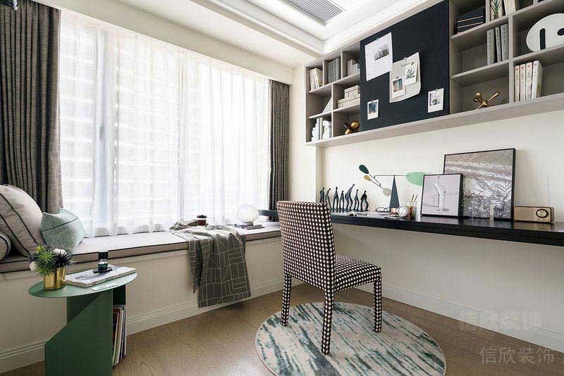 新居現(xiàn)代簡約風(fēng)書房效果圖(1)