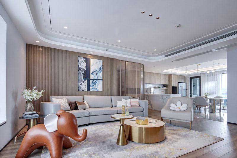 新居現(xiàn)代輕奢風(fēng)客餐廳效果圖(6)