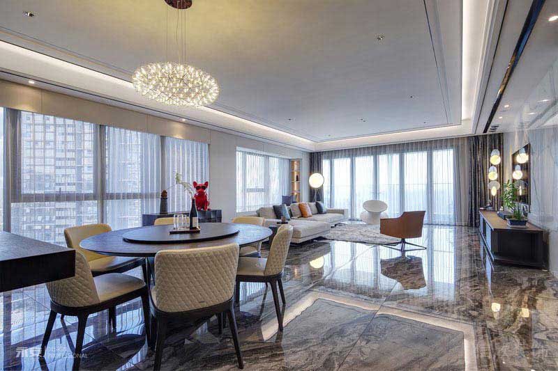 新居現(xiàn)代輕奢風(fēng)客餐廳效果圖 (4)