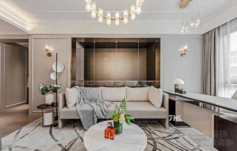 新居現(xiàn)代輕奢風(fēng)沙發(fā)背景墻效果圖 (4)