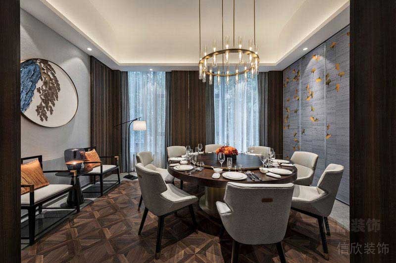 新居新中式風(fēng)餐廳效果圖