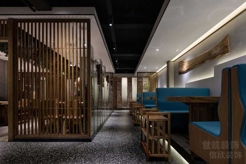 新中式風(fēng)格餐廳公共區(qū)效果圖