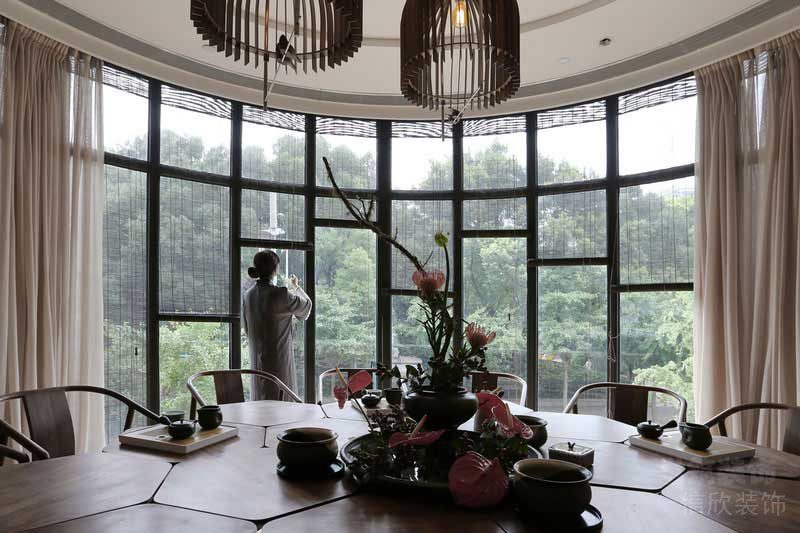 新中式風格豪華別墅接待區(qū)餐廳