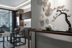 新中式家居樣板間玄關(guān)案臺