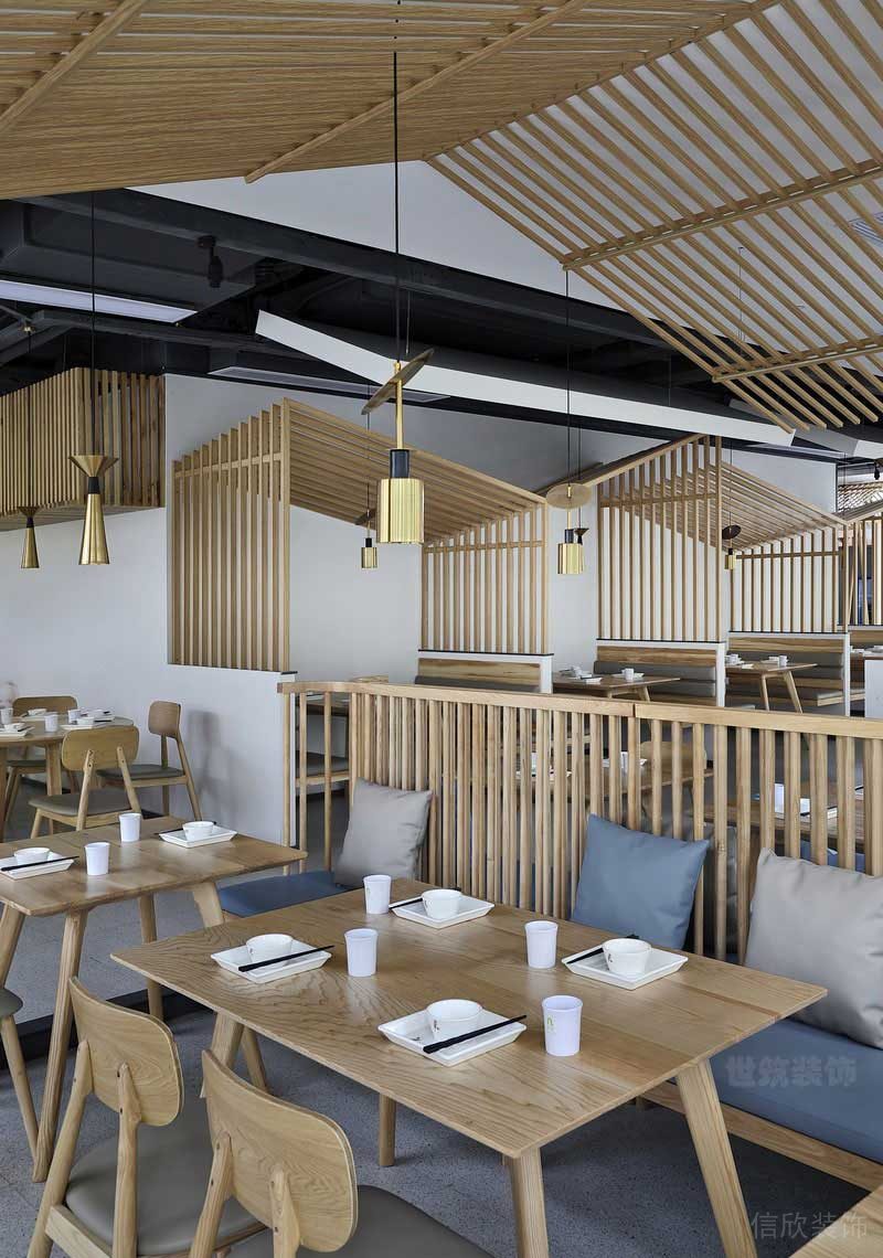 新中式原木風(fēng)餐飲空間實(shí)景圖