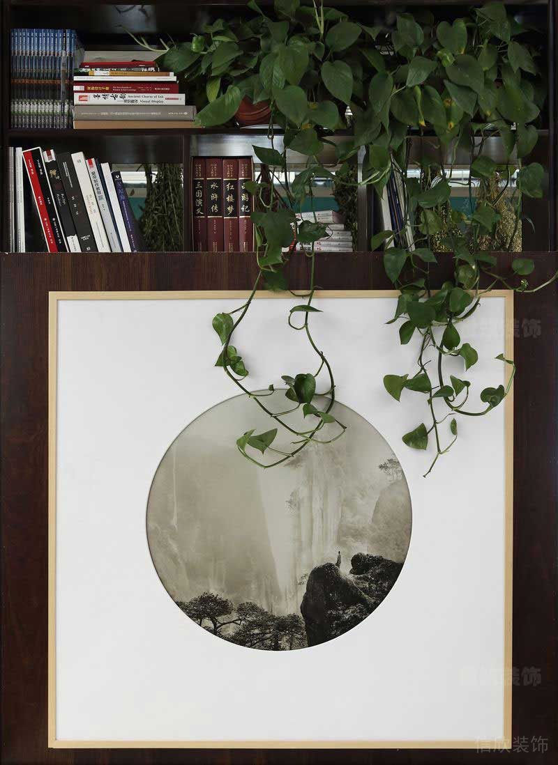 中式風(fēng)格辦公空間山水藝術(shù)畫