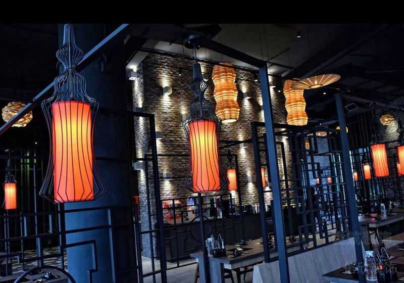 中式風(fēng)格餐廳公共區(qū)燈光效果