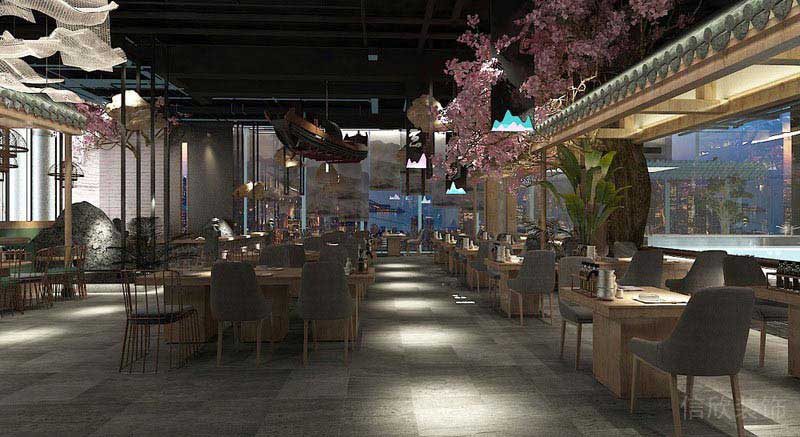 中式風(fēng)格餐廳公共區(qū)效果圖