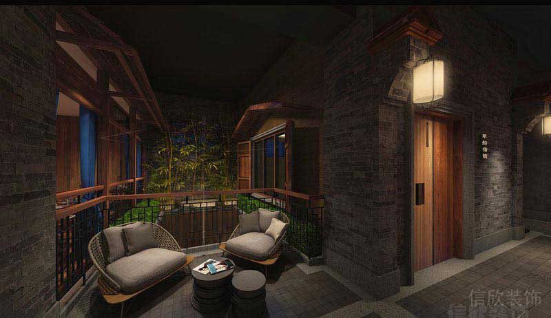 中式風(fēng)格餐飲空間休閑區(qū)