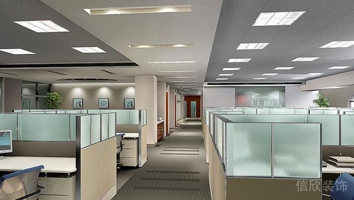 員工開發(fā)區(qū)玻璃綠色墻體隔斷多人工位直線型設(shè)計(jì)效果圖