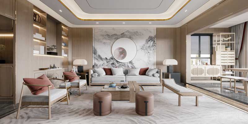 古典沙發(fā)大廳休息區(qū)創(chuàng)意設計古典木質風