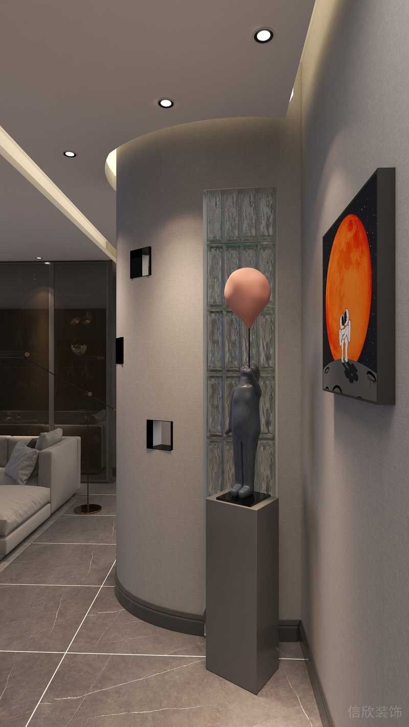 深圳羅湖區(qū)后現(xiàn)代家庭住房裝修設(shè)計方案過道藝術(shù)雕塑 深圳羅湖區(qū)后現(xiàn)代家庭住房裝修設(shè)計方案過道藝術(shù)雕塑