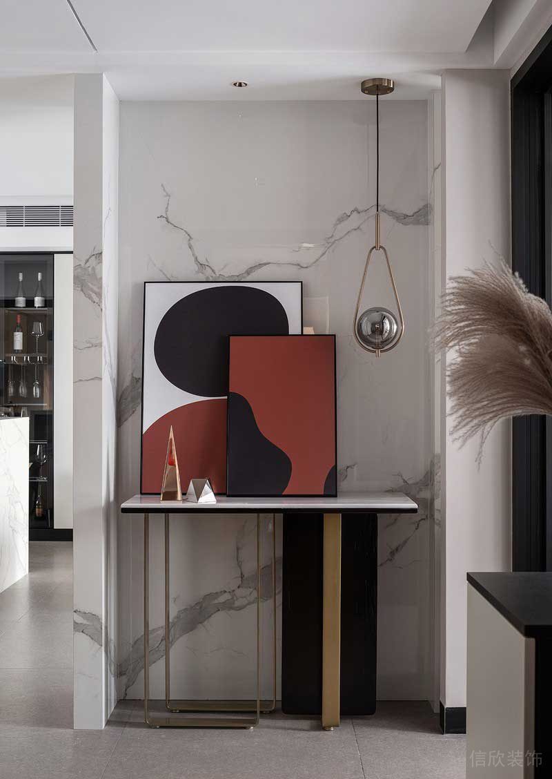 深圳龍崗北歐輕奢風(fēng)家庭新房裝修設(shè)計(jì)玄關(guān)