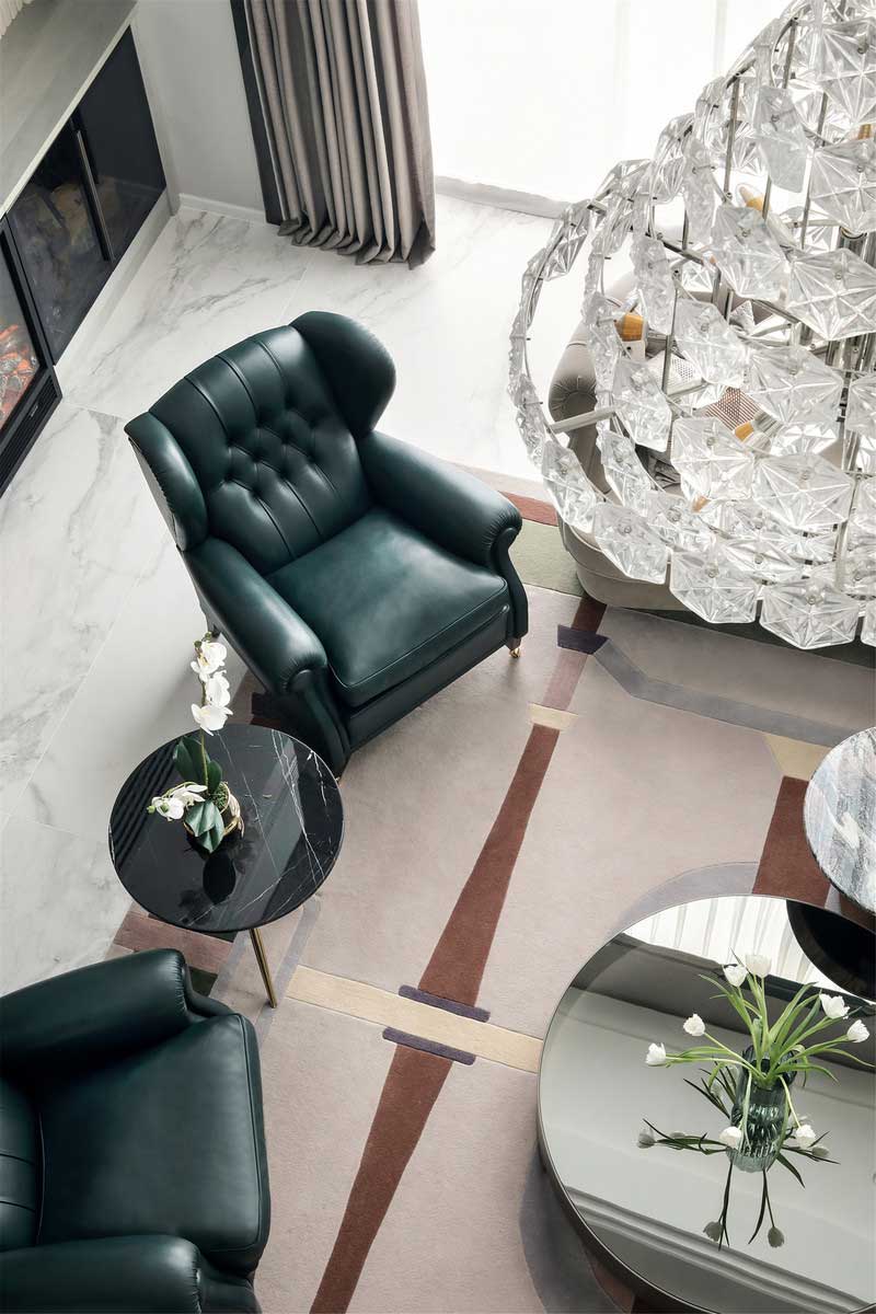 深圳南山區(qū)西麗簡約風(fēng)格別墅裝修會客廳休閑區(qū)扶手椅