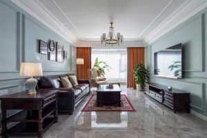 深圳南山區(qū)蛇口美式風格二手房翻新裝修客廳效果圖