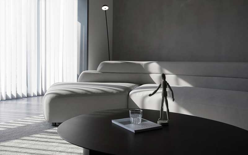 深圳鹽田美式極簡風(fēng)家庭新房裝修工程案例客廳茶幾