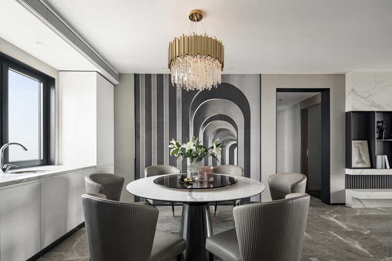 門深圳鹽田現(xiàn)代簡(jiǎn)約家居住宅裝修設(shè)計(jì)餐廳