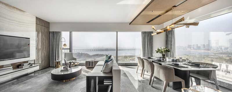 深圳鹽田區(qū)現代輕奢家庭裝修設計客餐廳 深圳鹽田區(qū)現代輕奢家庭裝修設計客餐廳