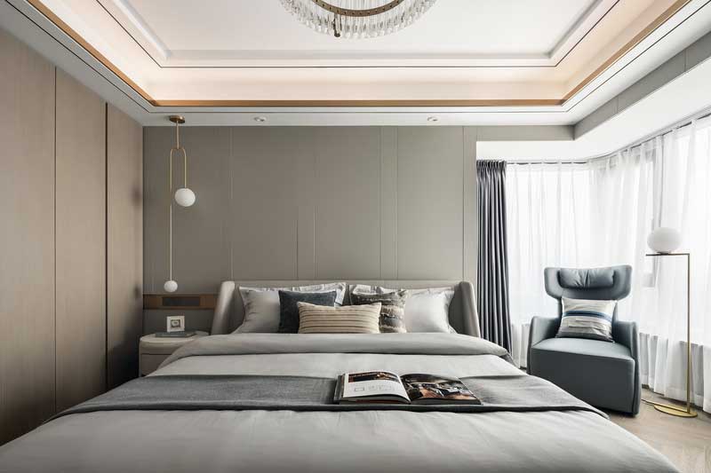 門深圳鹽田現(xiàn)代簡(jiǎn)約家居住宅裝修設(shè)計(jì)主臥家具