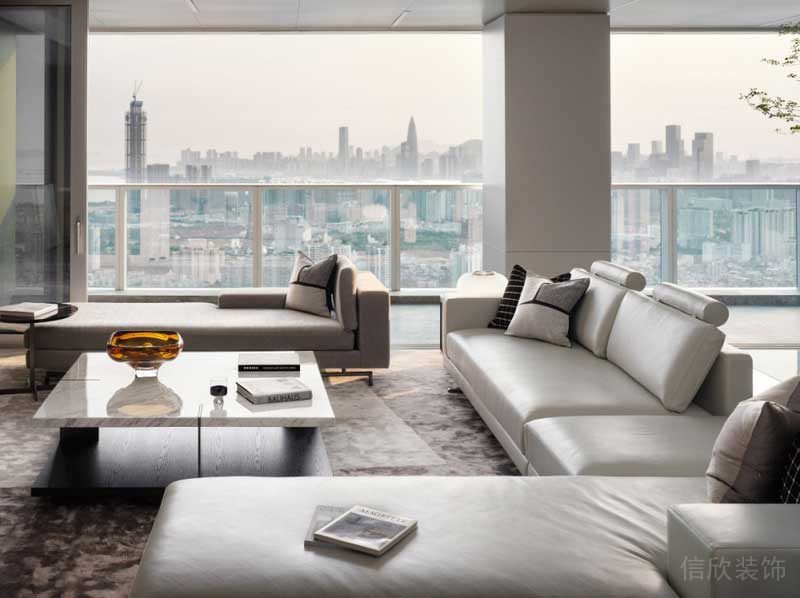 深圳寶安區(qū)現(xiàn)代簡約風(fēng)格精裝修設(shè)計施工沙發(fā)