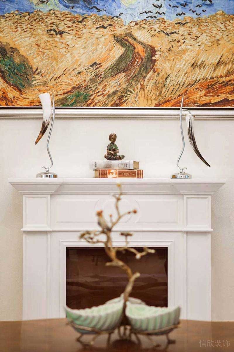 深圳寶安碧桂園簡(jiǎn)歐風(fēng)格別墅樣板間設(shè)計(jì)壁爐