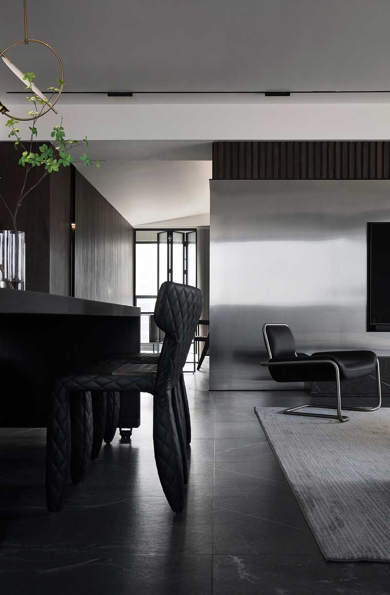 深圳鹽田美式極簡風(fēng)家庭新房裝修工程案例餐廳家具