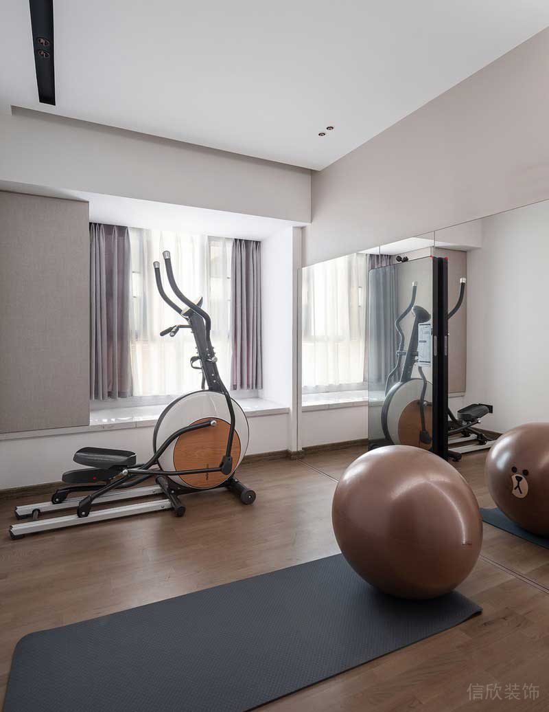 深圳龍崗北歐輕奢風(fēng)家庭新房裝修設(shè)計(jì)健身房