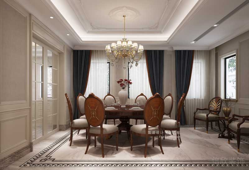 原始餐廳大小與客廳相比過于狹小，所以我們將餐廳外擴(kuò)，使之成為能與客廳大小匹配的用餐處。