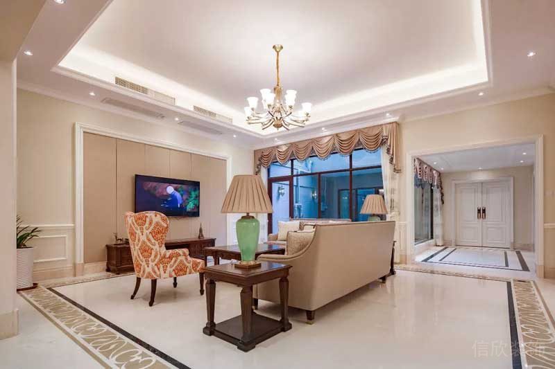 深圳寶安碧桂園簡(jiǎn)歐風(fēng)格別墅樣板間設(shè)計(jì)客廳