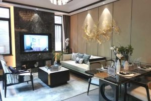 輕奢風大廳客廳裝修大理石就餐區(qū)精品房效果圖