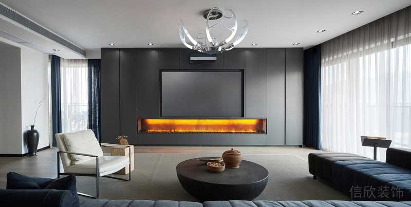 深圳龍崗區(qū)黑白灰極簡(jiǎn)風(fēng)家居裝修竣工實(shí)景圖電視背景墻 深圳龍崗區(qū)黑白灰極簡(jiǎn)風(fēng)家居裝修竣工實(shí)景圖電視背景墻