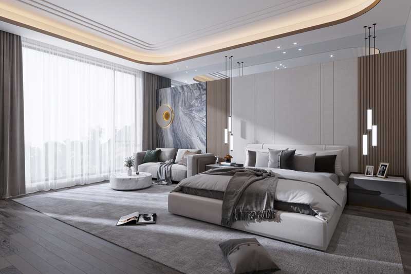 深圳南山區(qū)西麗輕奢新中式舊房三居室裝修主臥 深圳南山區(qū)西麗輕奢新中式舊房三居室裝修主臥