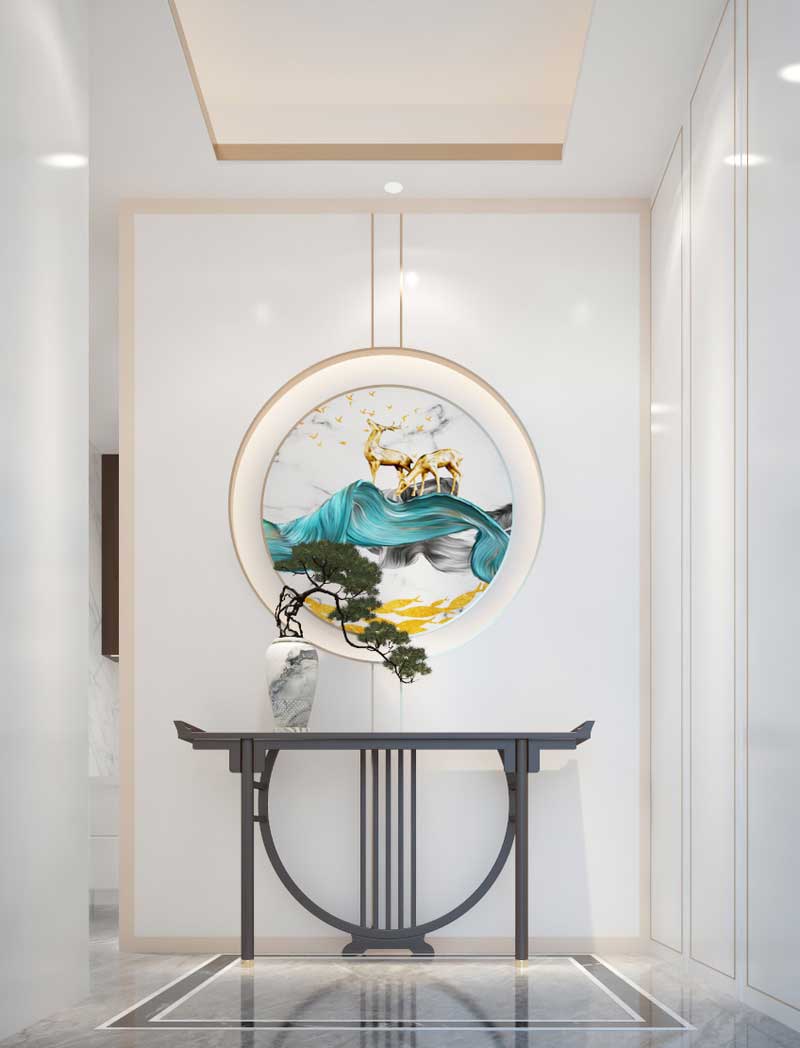 深圳南山區(qū)新中式家庭新房裝修工程施工方案玄關(guān) 深圳南山區(qū)新中式家庭新房裝修工程施工方案玄關(guān)