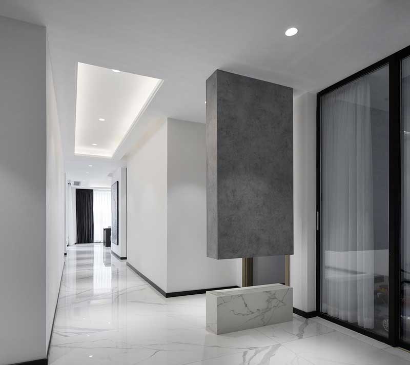 深圳寶安西鄉(xiāng)高級(jí)灰色調(diào)簡約家居裝修實(shí)景圖走廊