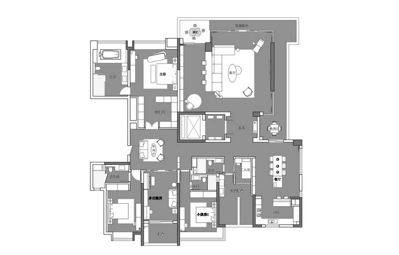 深圳龍崗區(qū)灰白色簡約風(fēng)格家居裝修效果圖平面布置圖 深圳龍崗區(qū)灰白色簡約風(fēng)格家居裝修效果圖平面布置圖